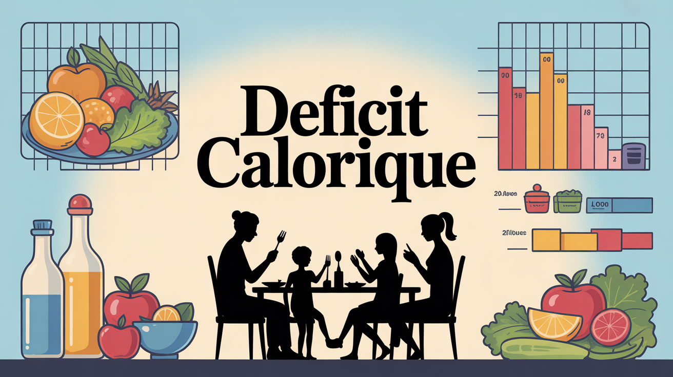 illustration deficit calorique assiette famille