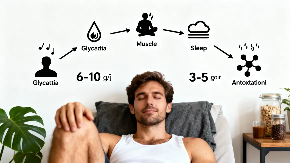 Schéma actions glycine glycémie muscle sommeil antioxydant