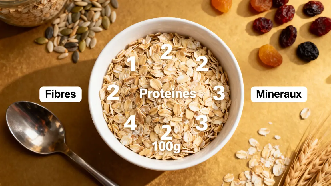 Proprietes nutritionnelles flocons d avoine 100g