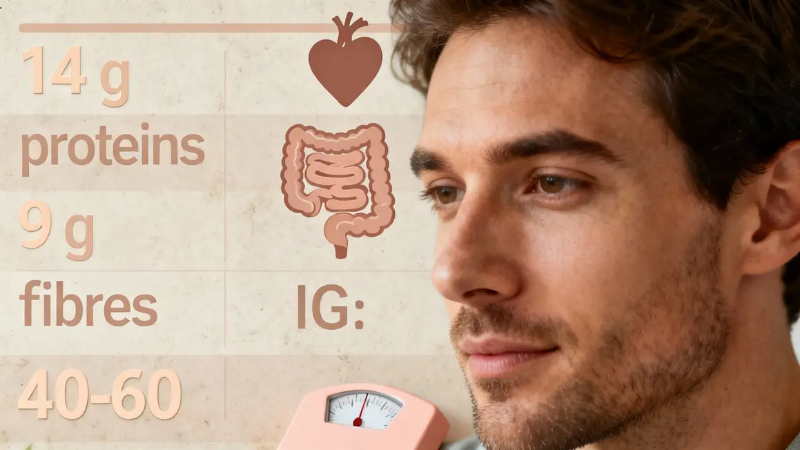 Tableau nutritionnel IG protéines fibres farine de flocons d’avoine