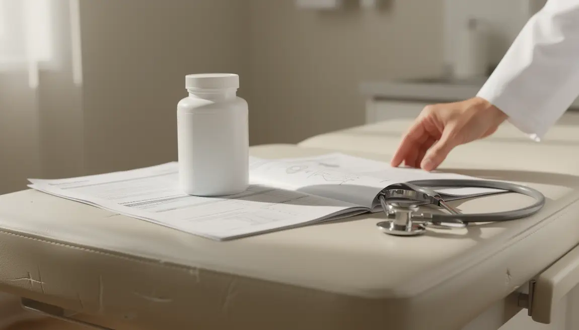Table medicale avec Fortimel et documents de securite