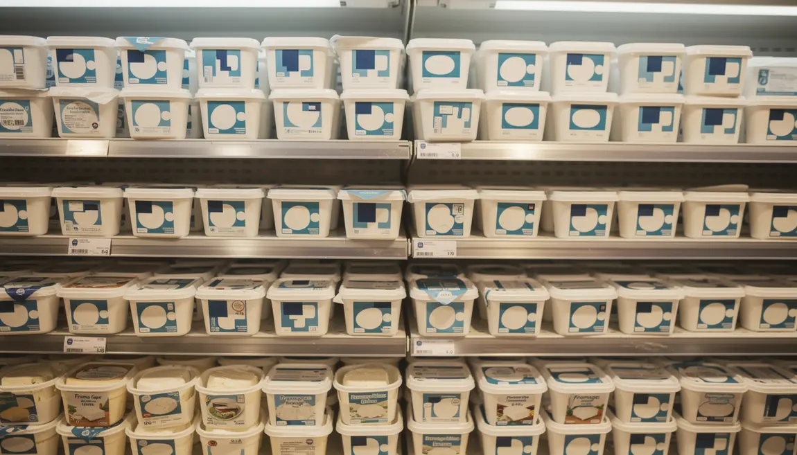 rayon de supermarché fromage blanc et fromage frais