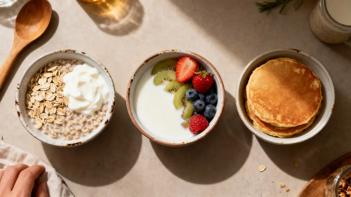 trois bols recettes avoine yaourt quantites