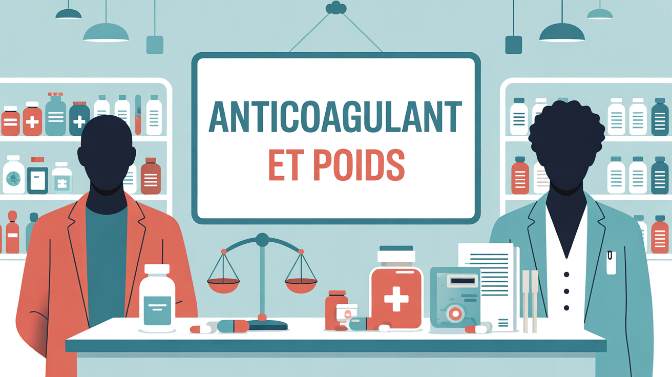 Anticoagulant et prise de poids en pharmacie, tableau digital