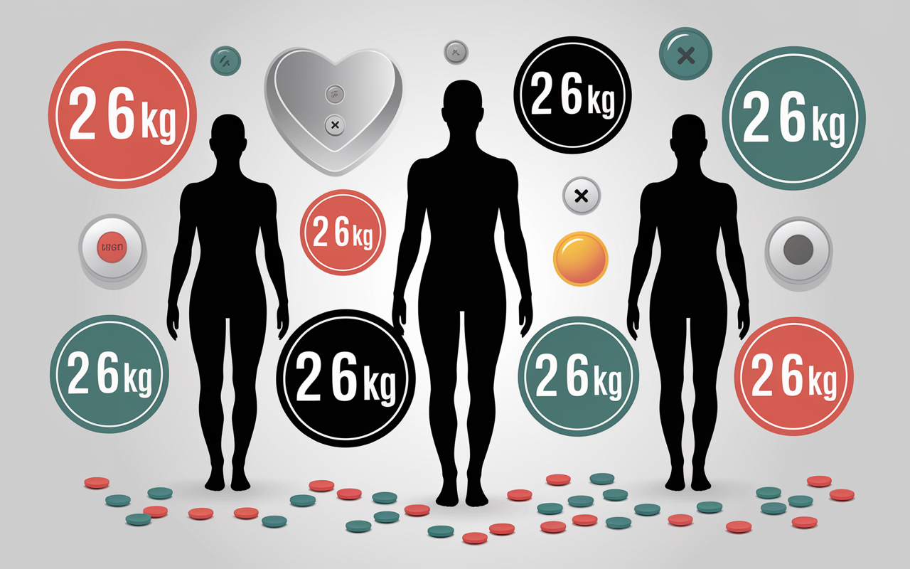Anticoagulant et prise de poids, graphique silhouettes poids