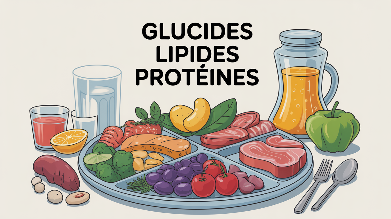 Plateau repas equilibre tableau glucide lipide proteine