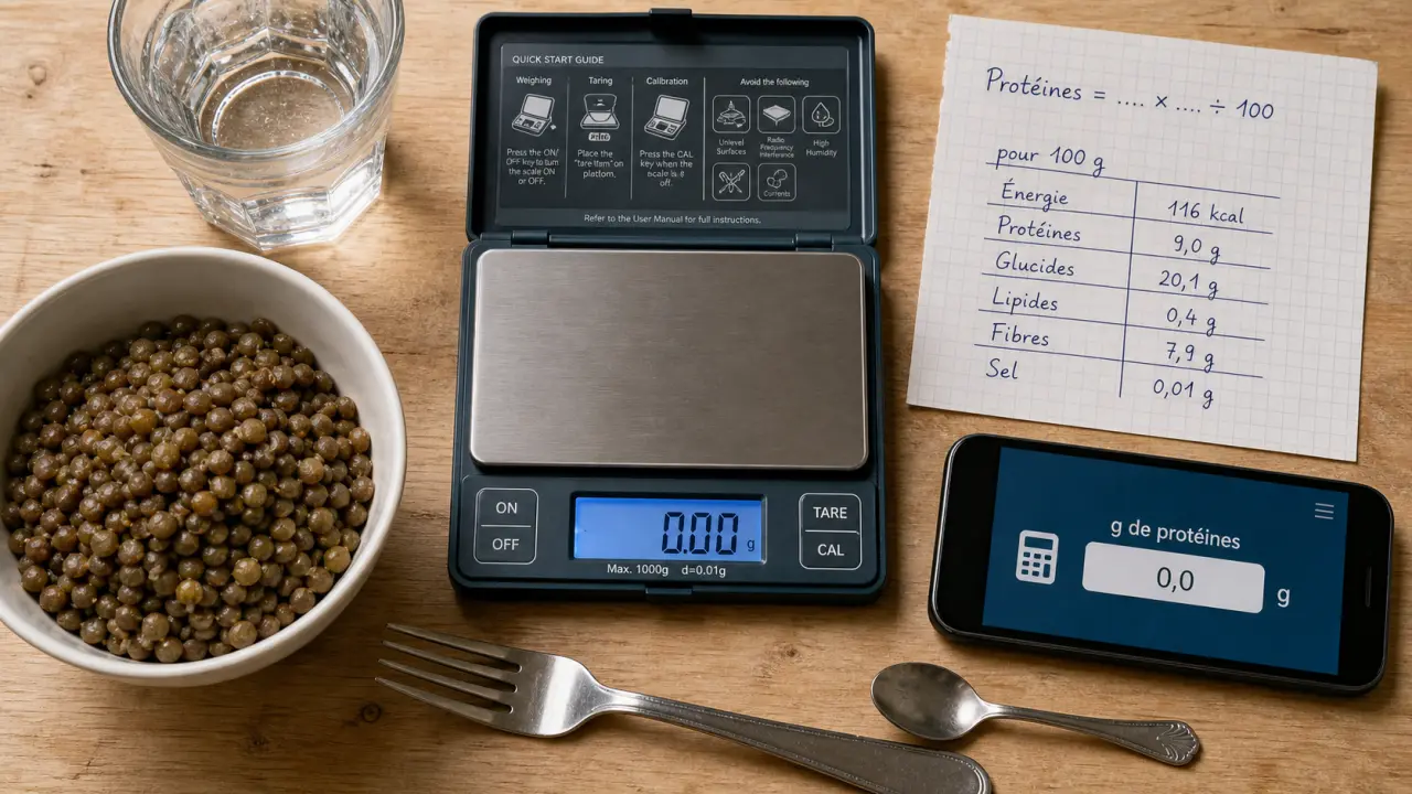 Calcul proteine par aliment : formule protéines et tableau pour 100 g